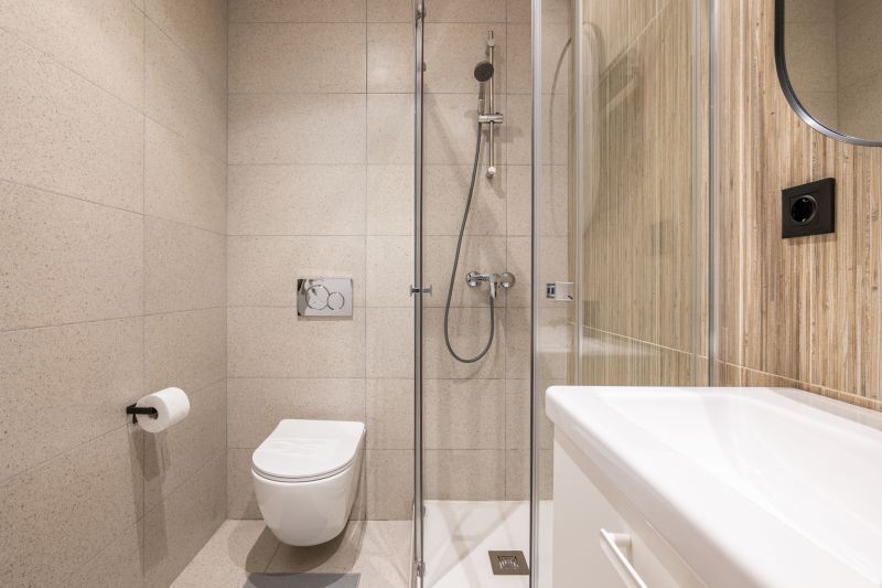 Shower with Space-Saving Fixtures